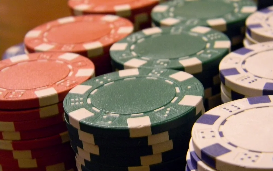 Stacks of casino chips on a gaming table